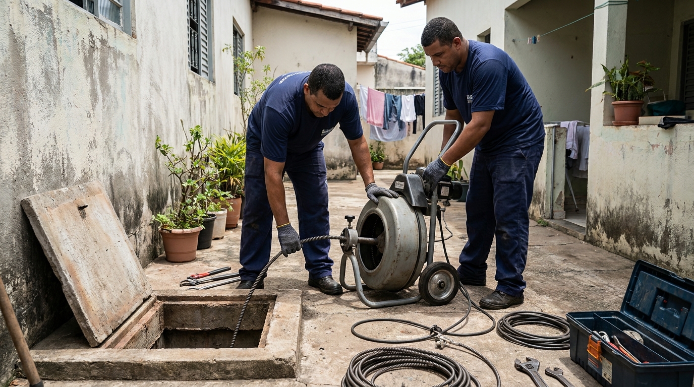 Desentupimento de rede de esgoto em Zona Sul‑SP