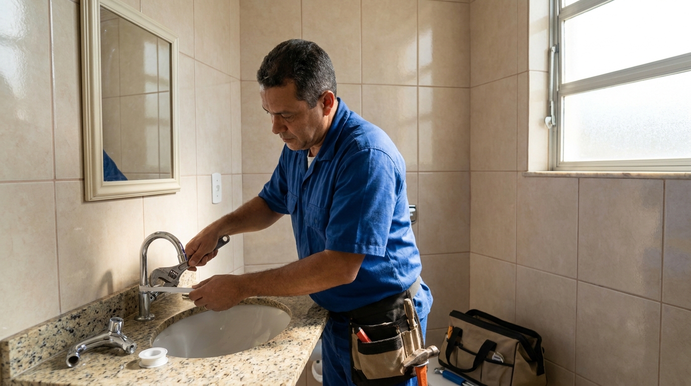 Instalação de torneira de banheiro em Zona Sul‑SP